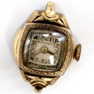 Vintage Normandie Swiss Made Watch Womens Bronze Tone Steel Classic Art Deco
